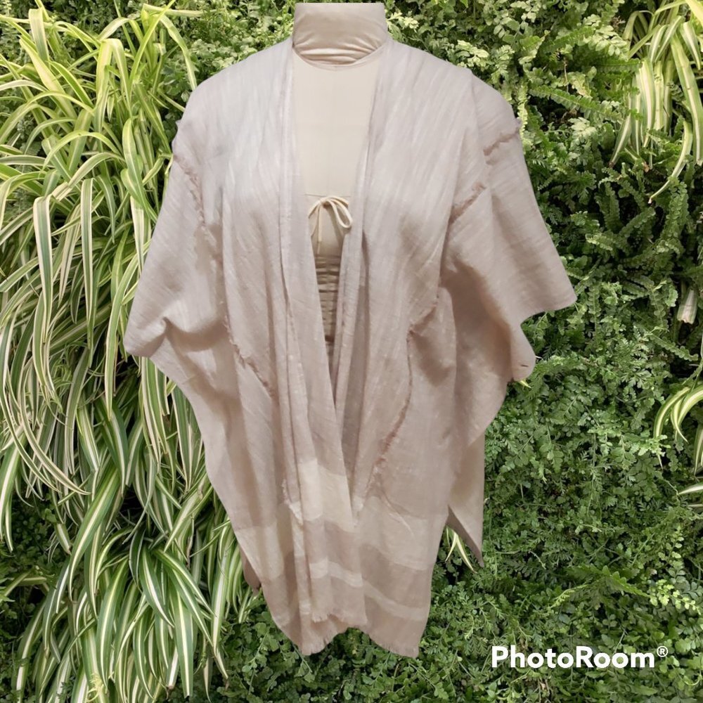 Universal Thread Co Boho Kimono OSFM Beige 100% Cotton NWT
